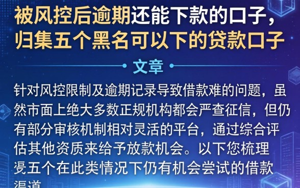 被风控后逾期还能下款的口子，归集五个黑户可以下的贷款口子