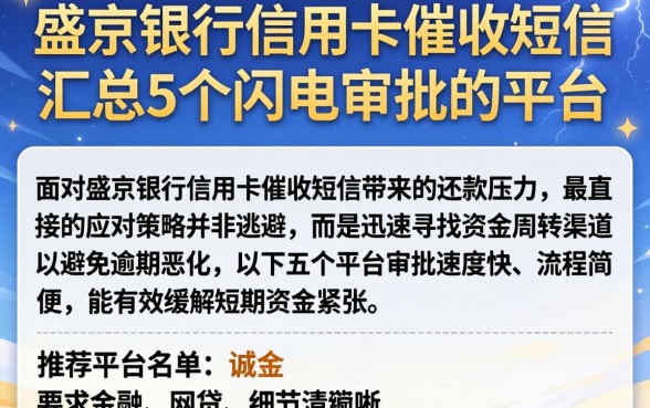 盛京银行信用卡催收短信，汇总5个闪电审批的平台