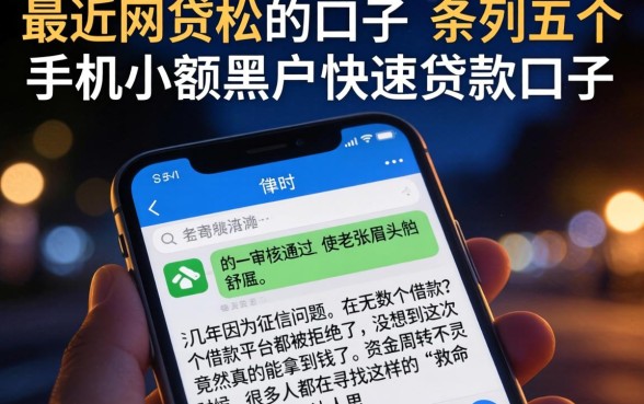 最近网贷松的口子，条列五个手机小额黑户快速贷款口子