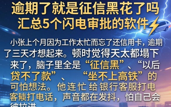 逾期了就是征信黑花了吗，汇总5个闪电审批的软件