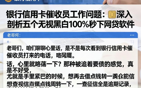 银行信用卡催收员工作问题，深入剖析五个无视黑白100%秒下网贷软件