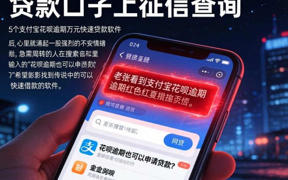 贷款口子上征信查询，陈列5个支付宝花呗逾期万元快速贷款软件