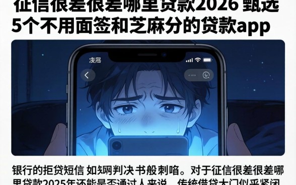 征信很差很差哪里贷款2026，甄选5个不用面签和芝麻分的贷款app