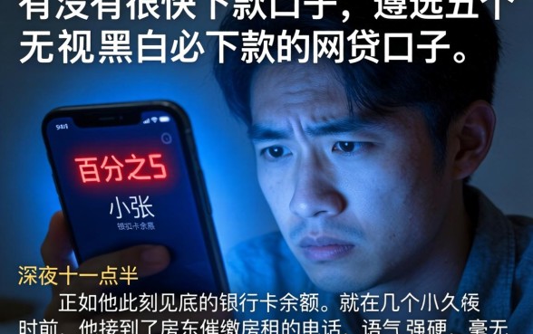 有没有很快下款的口子，遴选五个无视黑白必下款的网贷口子