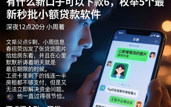 有什么新口子可以下款6，枚举5个最新秒批小额贷款软件