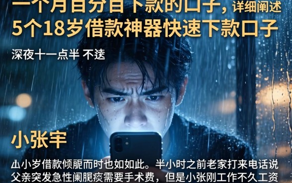 一个月百分百下款的口子，详细阐述5个18岁借款神器快速下款口子