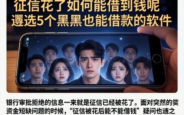 征信花了如何能借到钱呢，遴选5个黑户也能借款的软件