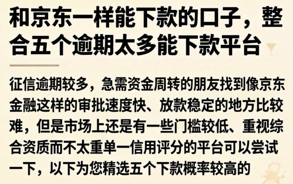 和京东一样能下款的口子，整合五个逾期太多能下款平台