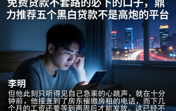 免费贷款不套路的必下的口子，鼎力推荐五个黑白贷款不是高炮的平台