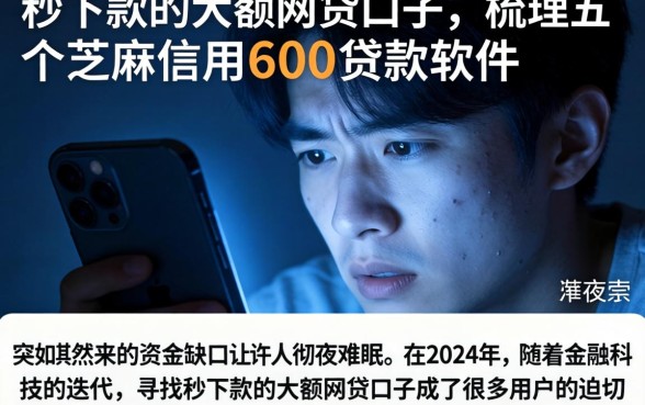 秒下款的大额网贷口子,梳理五个芝麻信用600贷款软件