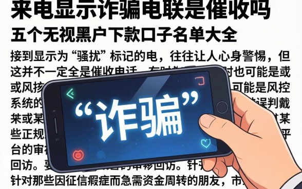 来电显示诈骗电联是催收吗，详尽说明五个无视黑户下款口子名单大全