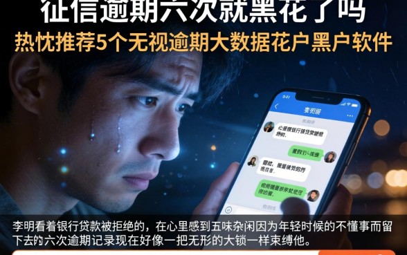 征信逾期六次就黑花了吗,热忱推荐5个无视逾期大数据花户黑户软件