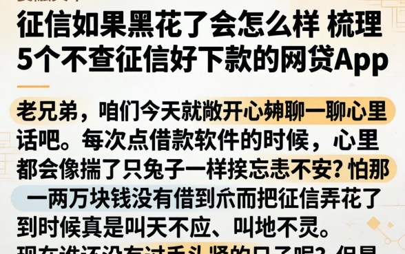 征信如果黑花了会怎么样，梳理5个不查征信好下款的网贷app