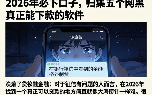 2026年必下口子，归集五个网黑真正能下款的软件