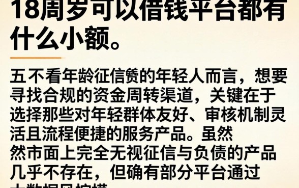 18周岁可以借钱的平台都有什么小额，详细阐述五个不看年龄征信负债的平台