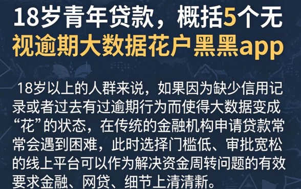 18岁青年贷款，概括5个无视逾期大数据花户黑户app