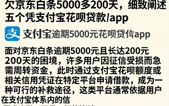 欠京东白条5000多200天,细致阐述五个凭支付宝花呗贷款的app