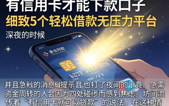 有信用卡才能下款的口子，细致阐述5个轻松借款无压力平台
