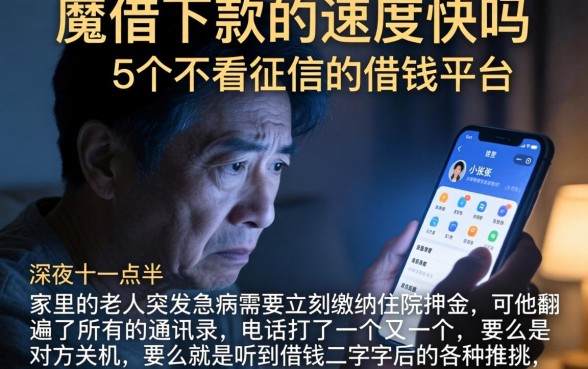 魔借下款的速度快吗，详尽说明5个不看征信的借钱平台
