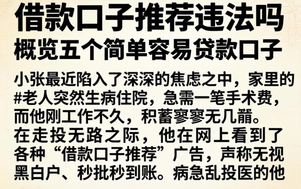 借款口子推荐违法吗，概览五个简单容易贷款口子