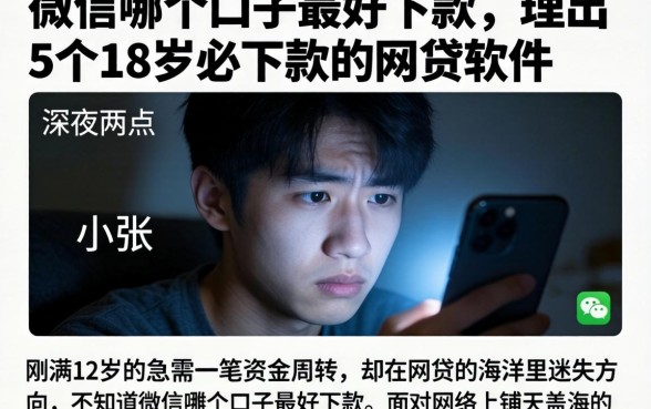微信哪个口子最好下款，理出5个18岁必下款的网贷软件