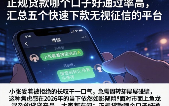 正规贷款哪个口子好通过率高,汇总五个快速下款无视征信的平台