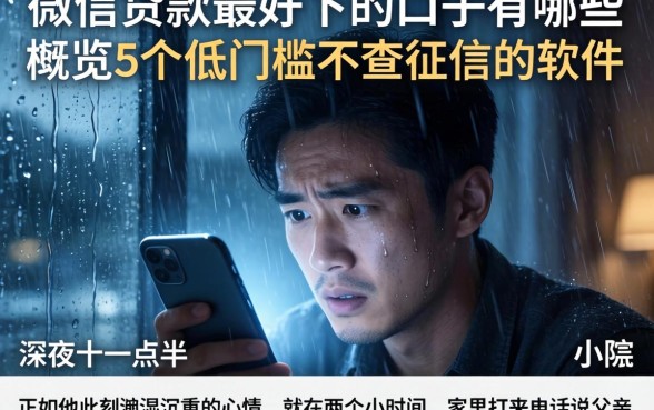 微信贷款最好下的口子有哪些，概览5个低门槛不查征信的软件