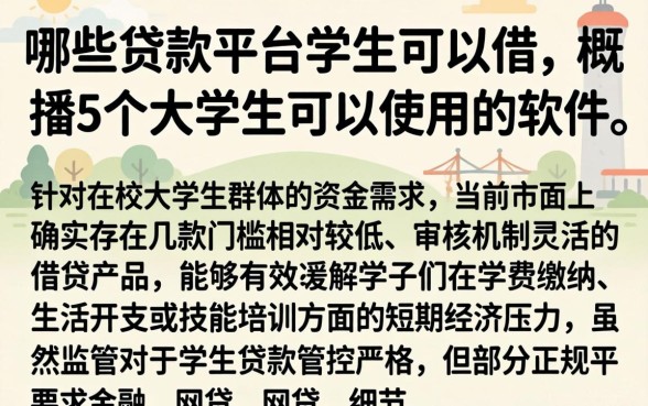 哪些贷款平台学生可以借，概括5个大学生可以使用的软件