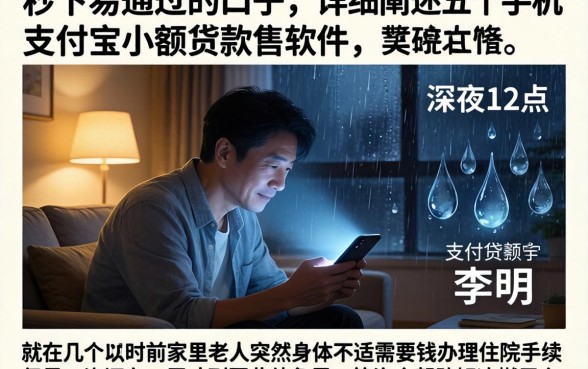 秒下易通过的口子，详细阐述五个手机支付宝小额贷款的软件