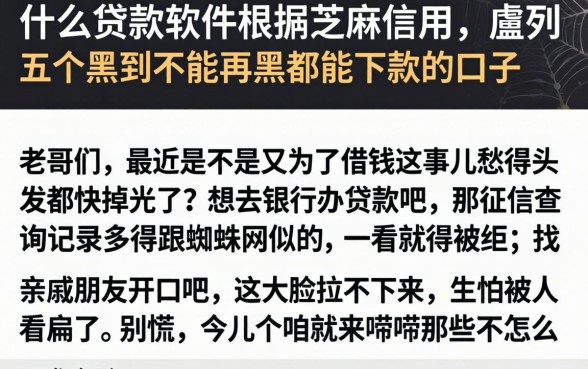 什么贷款软件根据芝麻信用，胪列五个黑到不能再黑都能下款的口子