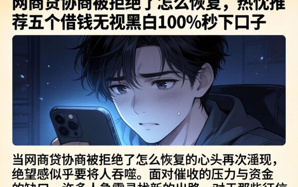 网商贷协商被拒绝了怎么恢复，热忱推荐五个借钱无视黑白100%秒下口子