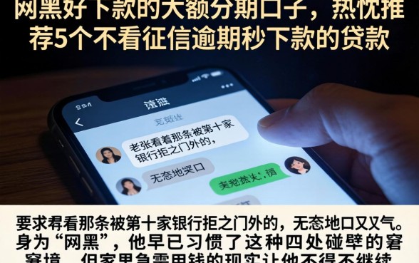 网黑好下款的大额分期口子，热忱推荐5个不看征信逾期秒下款的贷款