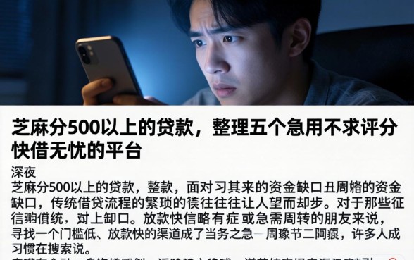 芝麻分500以上的贷款，整理五个急用不求评分快借无忧的平台