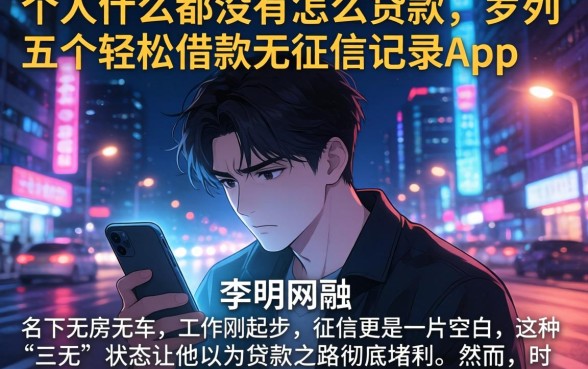 个人什么都没有怎么贷款，罗列五个轻松借款无征信记录的app