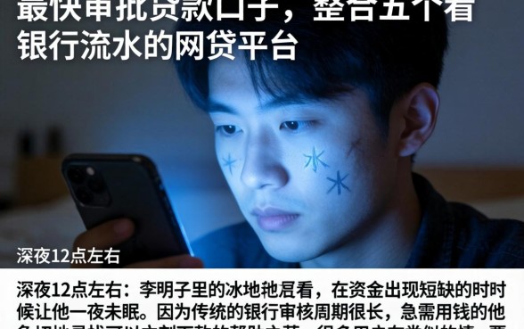 最快审批的贷款口子，整合五个看银行流水的网贷平台