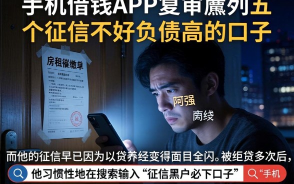 手机借钱APP复审，胪列五个征信不好负债高的口子