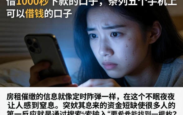 借1000秒下款的口子，条列五个手机上可以借钱的口子