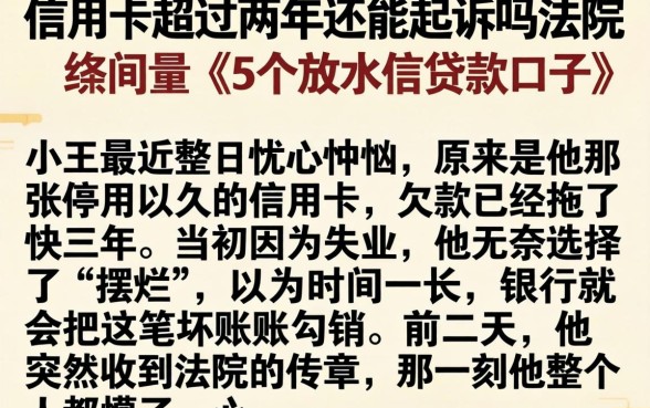 信用卡超过两年还能起诉吗法院，详尽说明5个放水的贷款口子