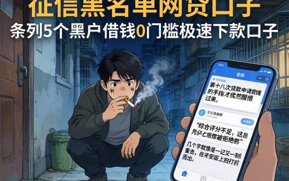 征信黑名单网贷口子，条列5个黑户借钱0门槛极速下款口子