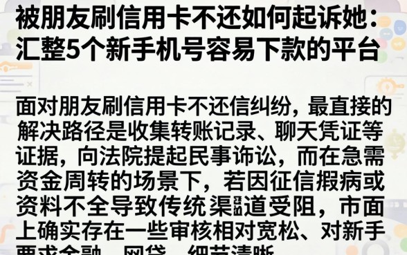 被朋友刷信用卡不还如何起诉她，汇整5个新手机号容易下款的平台
