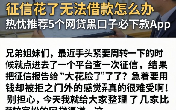征信花了无法借款怎么办，热忱推荐5个网贷黑口子必下款app