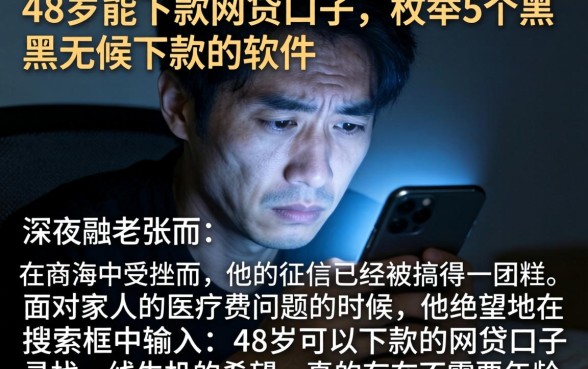 48岁能下款的网贷口子,枚举5个黑户无条件下款的软件