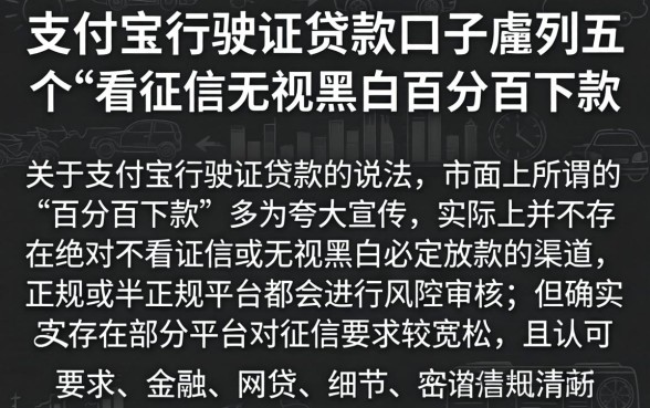 支付宝行驶证贷款口子，胪列五个不看征信无视黑白百分百下款