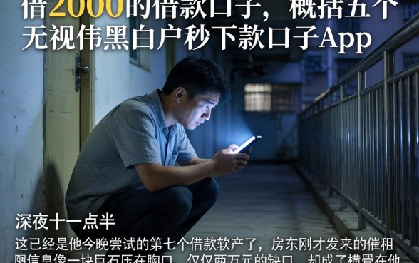 借2000的借款口子，概括五个无视黑白户秒下款口子app