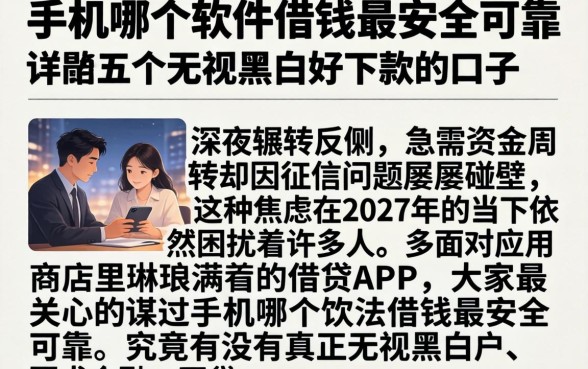 手机哪个软件借钱最安全可靠，详尽说明五个无视黑白好下款的口子