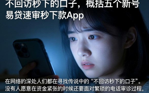 不回访秒下的口子，概括五个新号易贷速审秒下款app