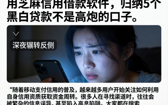用芝麻信用借款软件，归纳5个黑白贷款不是高炮的口子