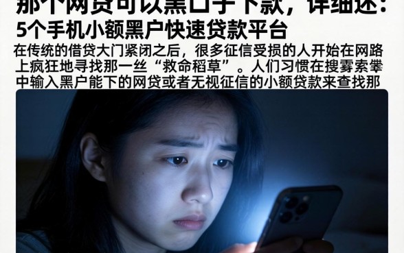 那个网贷可以黑口子下款,详细阐述5个手机小额黑户快速贷款平台