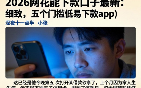 2026网花能下款的口子最新，细致阐述五个门槛低易下款app