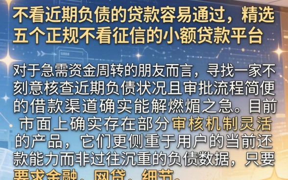 不看近期负债的贷款容易通过，精选五个正规不看征信的小额贷款平台